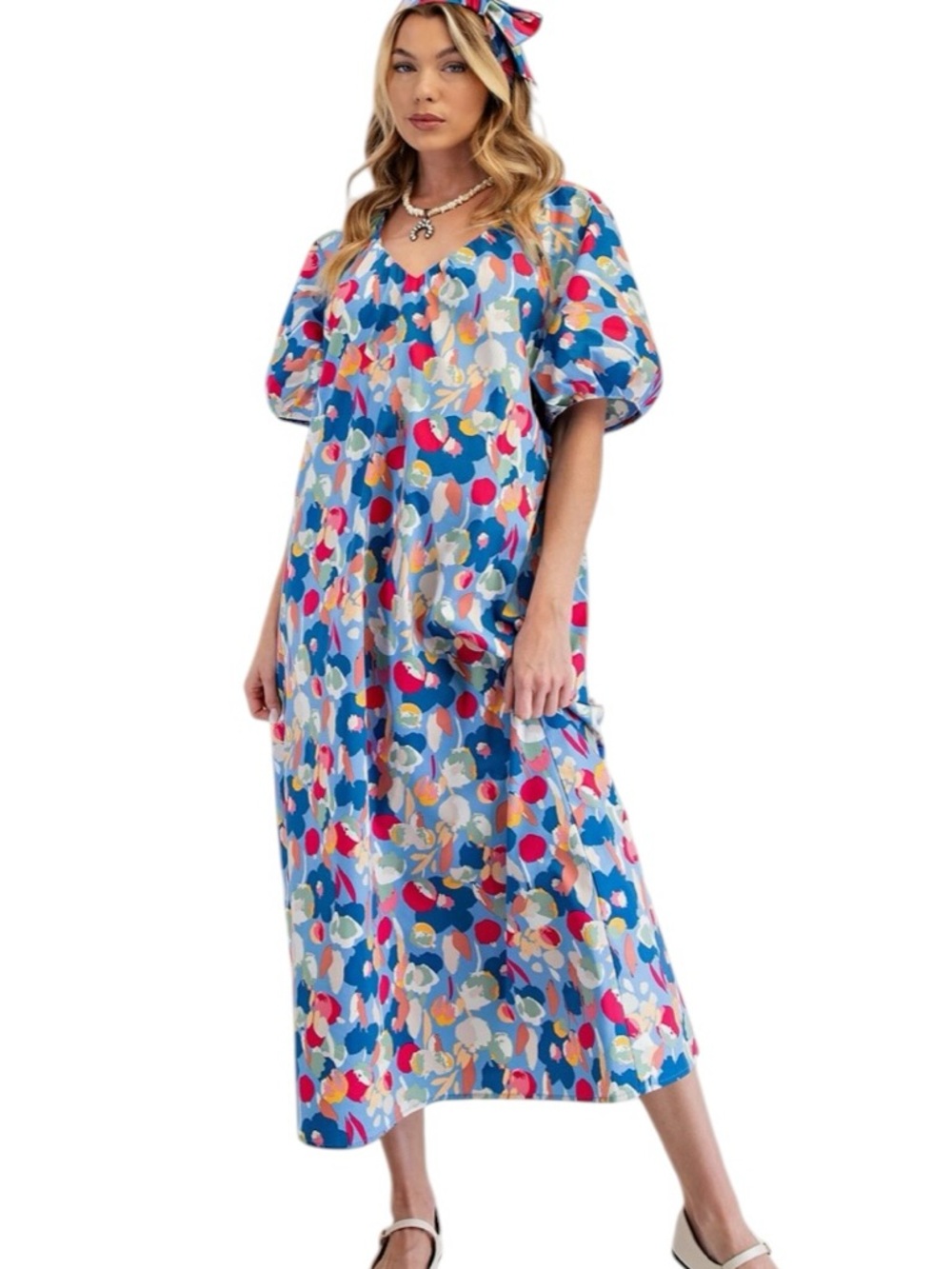 P111:  EASEL NWT DRESS OCEAN BLUE (H28)
